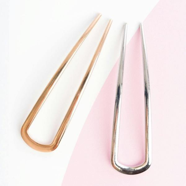 Brushworks French Hair Pin Duo - Gold & Silver