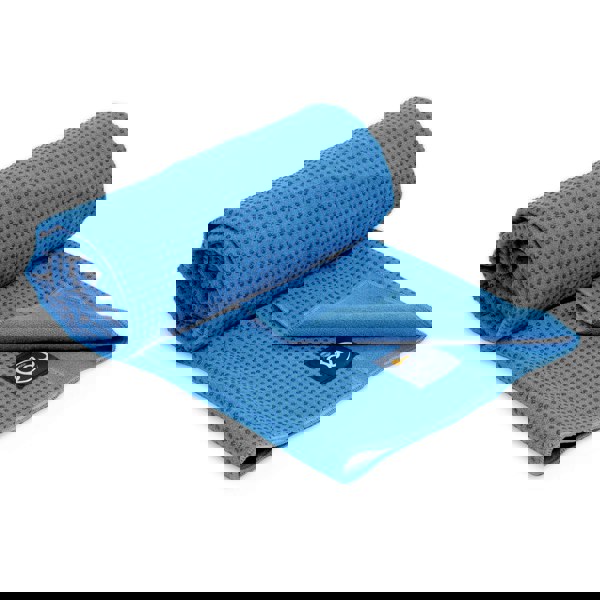 Fitness Mad Grip Dot Hot Yoga Towel - Blue