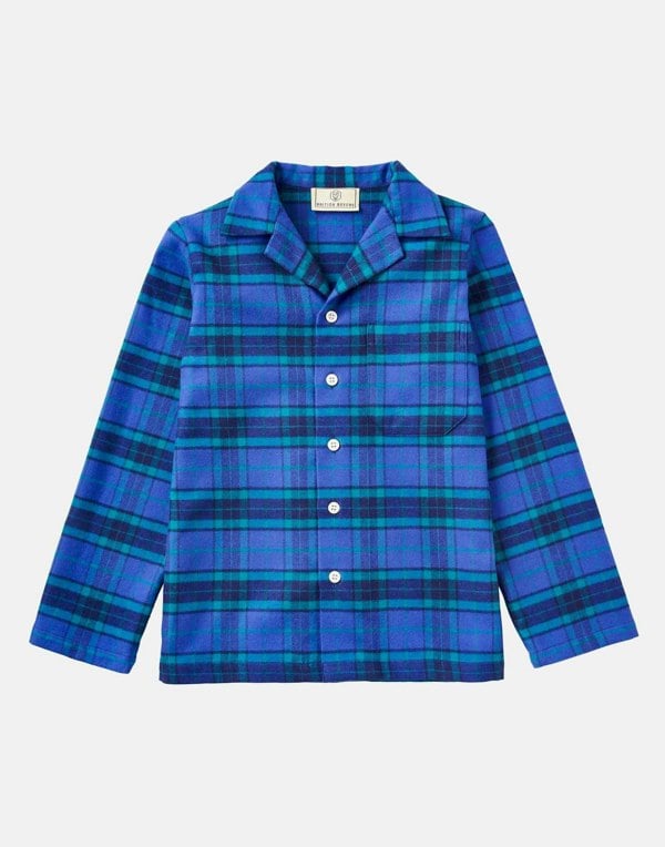 Children's Brushed Cotton Pyjama Set – Midnight Tartan - British Boxers