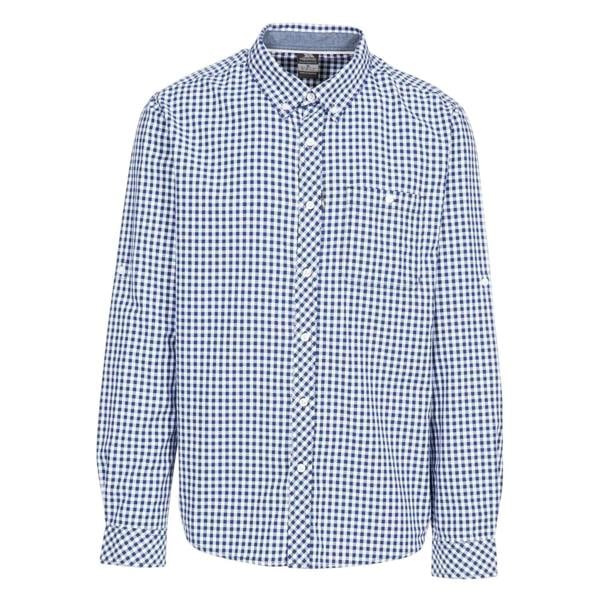 Trespass Mens Checkerboard Button-Down Shirt - Blue Check - 