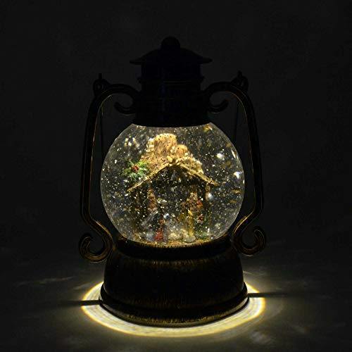 3cm Musical LED Water Filled Swirling Glitter Nativity Lantern Light image 3