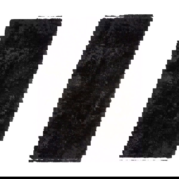 Long Wool Sheepskin Design Rug | 120x180 cm Black