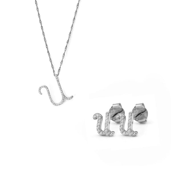 Say It With Luxe Initial Gift Set - Sterling Silver