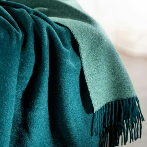 Soak&Sleep Teal Wool With Cashmere Throw