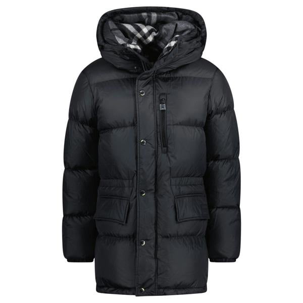 Burberry 'Haworth' Hooded Check Down Jacket Black - chancefashionco