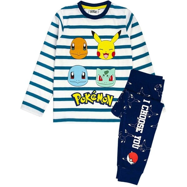 Pokemon Boys Characters Pyjama Set - White/Blue/Yellow