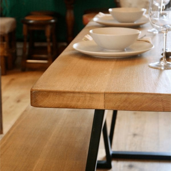 Hemming & Wills Solid Oak Dining Table - Chunky X Frame - Bespoke Collection