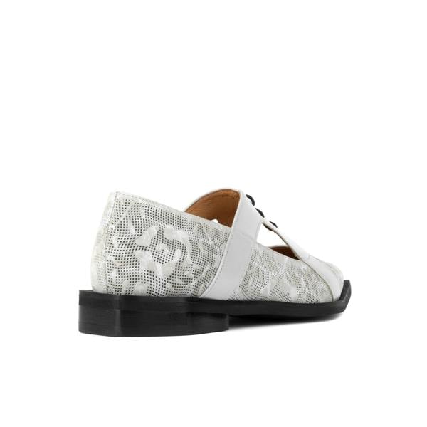Embassy London Harlowe - Grey - Women's cutout leather lace up shoe