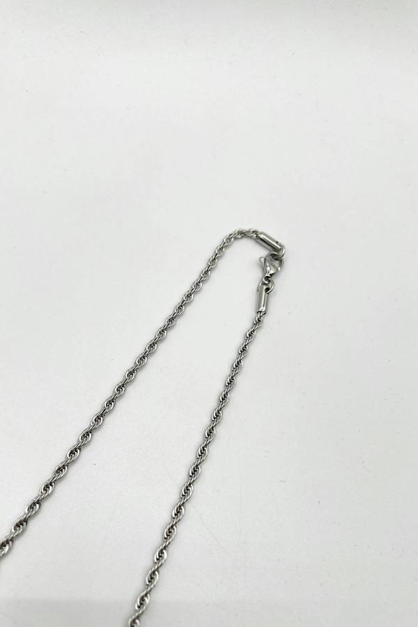 SVNX Rope Chain Necklace & Bracelet Set in Silver