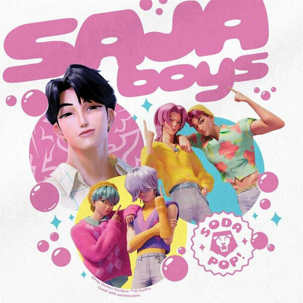K-Pop Demon Hunters Bubbles Saja Boys Reusable Tote Bag - White