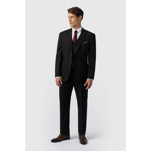Antique Rogue Regular Fit Black Texture Stretch Jacket