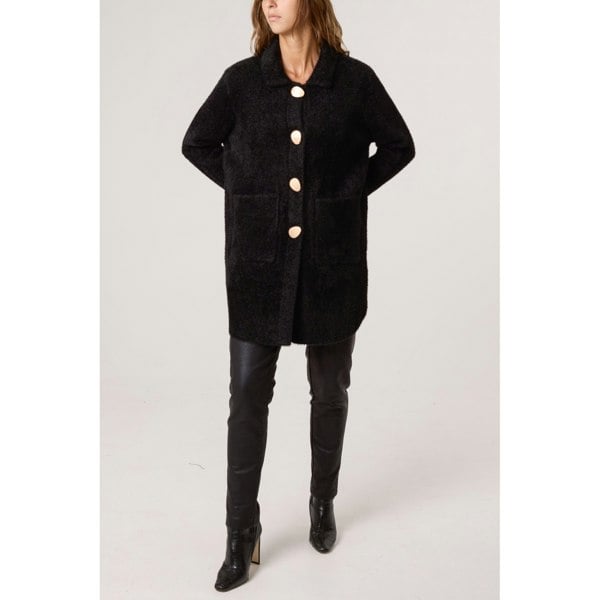 Blue Vanilla Overcoat With Classic Collar