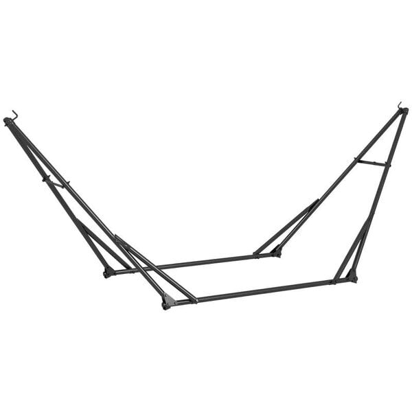 Bobobiy Foldable Hammock Stand, 2 in 1 Hammock Net Stand, Hammock Chair Stand with Carry Bag, Load Capacity 120kg, Black