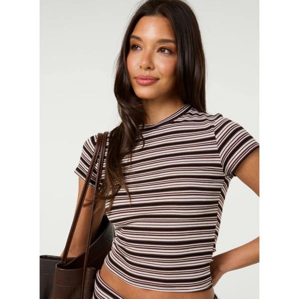 Pink Vanilla Stripe Crew Neck Baby T-Shirt