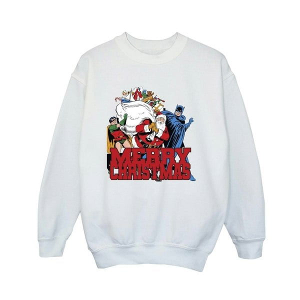 DC Comics Boys Batman Merry Christmas Comic Sweatshirt - White