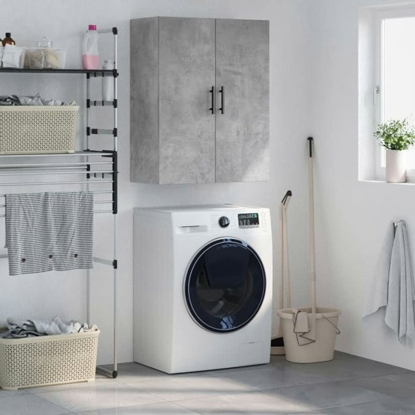 Berkfield Wall Mounted Cabinet Concrete Grey 69.5x34x90 cm