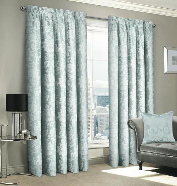Intimates Elegant Floral Jacquard Curtains in Neutral Tones - Durable Header Tape Top - Sophisticated Window Drapes - 117cm x 137cm
