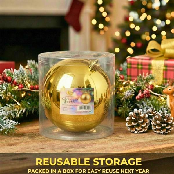 20cm to 25cm Glossy Dark Gold Christmas Bauble for Elegant Seasonal Home Décor image 8