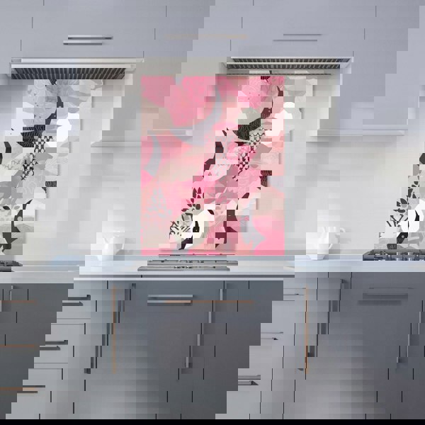 Warren Reed - Designer Abstract Pink Moon Pattern Kitchen Splashback