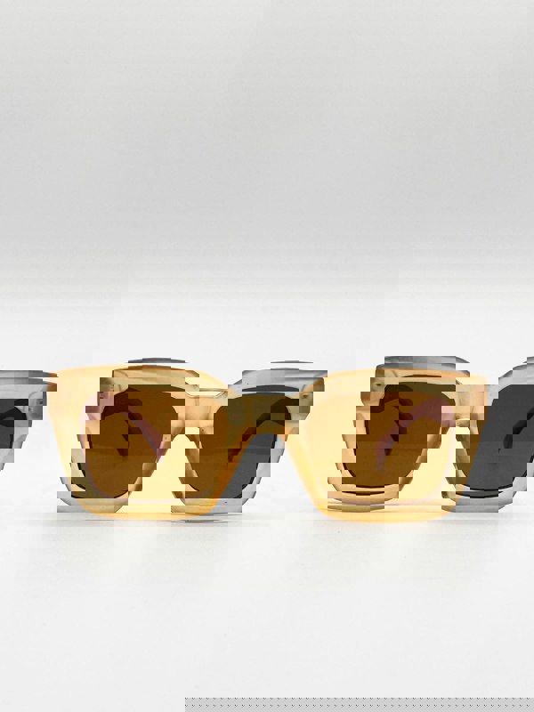 SVNX Oversized Square Sunglasses In Matte Honey