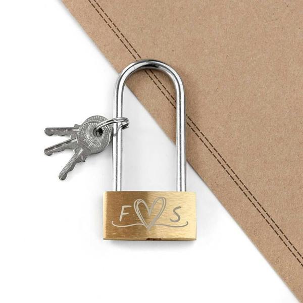 Personalised Couples' Padlock - alternative angle