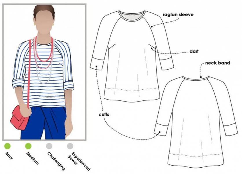 Style Arc Sewing Pattern Maddison Top - Tops for Women - Intermediate