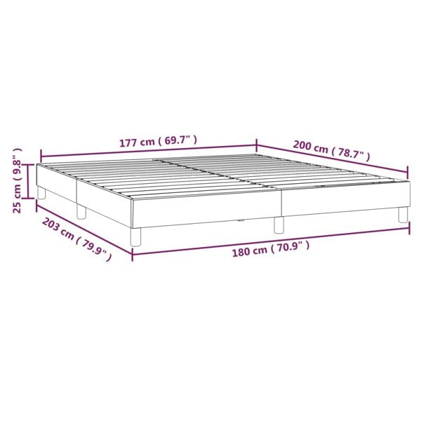 Berkfield Box Spring Bed Frame Light Grey 180x200cm 6FT Super King Velvet