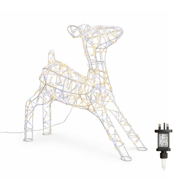 Samuel Alexander 41cm Light Up Christmas Baby Reindeer with White & Warm White Twinkling LEDs