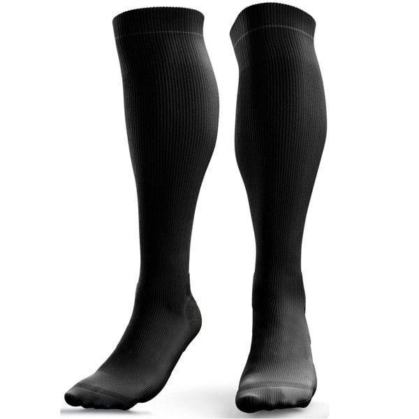 Compression Socks for Men & Women (20-30 mmHg) (Black/White, Pair) - aZengear