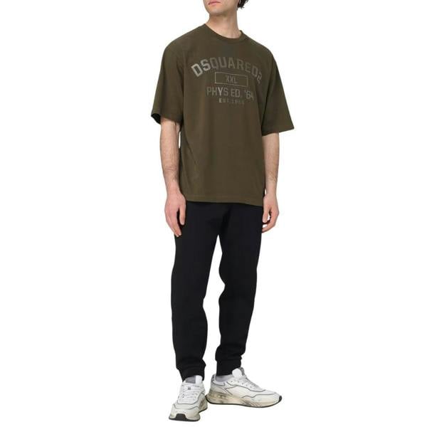 DSquared2 Mens Phys Ed Military Logo T-Shirt - Military Green - 