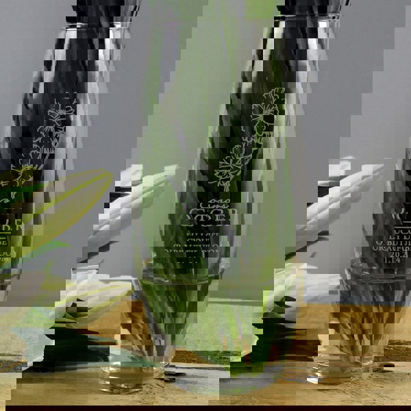 Personalised Memento Company Personalised October Birth Flower Bullet Vase