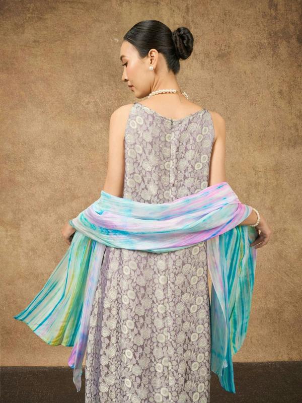 Pastel Rainbow Silk Scarf – Hand-Dyed Mulberry Silk, Beach Wrap & Gift for Her