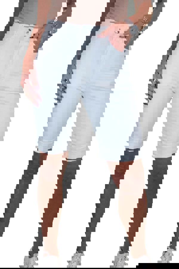 Paulo Due Women's Everyday Stretch Denim Knee Shorts