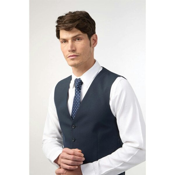 Limehaus Regular Fit Navy Stretch Waistcoat
