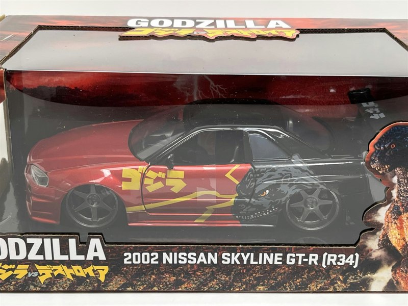 Jada Godzilla 2002 Nissan Skyline GT R R34 1:24 Scale Jada 253253024 35133