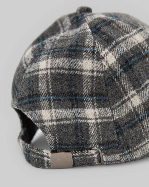 Steel & Jelly Grey and Teal Check Baseball Cap