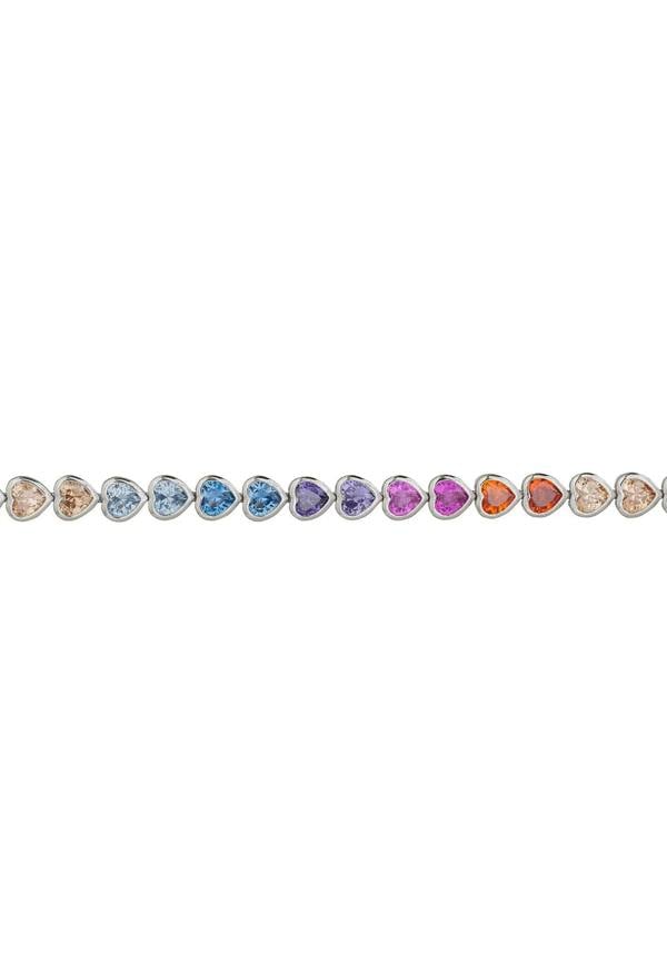 Latelita Heart Garland Tennis Bracelet Multicoloured Silver