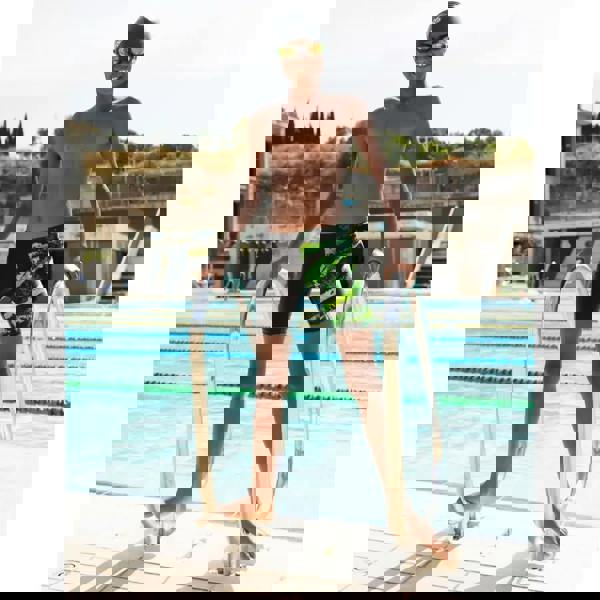 Zoggs Boys Greengame Mid Swim Jammer - Black/Green