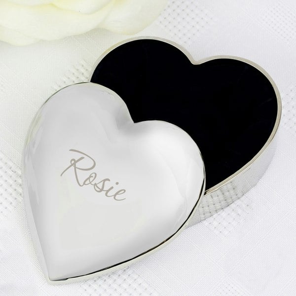 Personalised Memento Company Personalised Name Only Heart Trinket Box