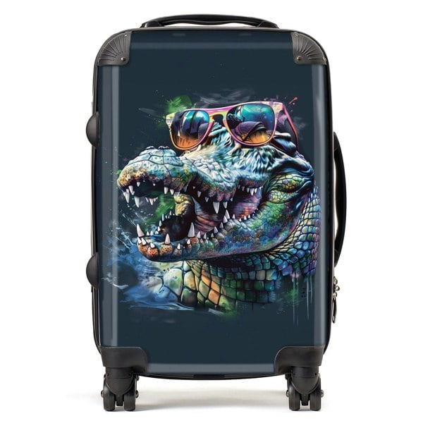 Warren Reed Crocodile In Glasses Splashart Suitcase