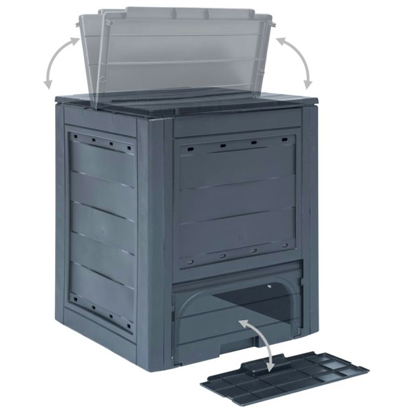 Berkfield Garden Composters 2 pcs Grey 60x60x73cm 520 L