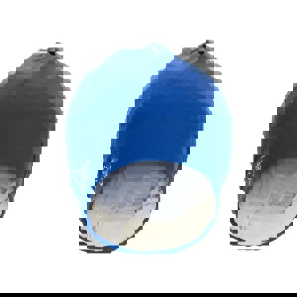 Royal blue Fashy applique fabric swim cap with white lining