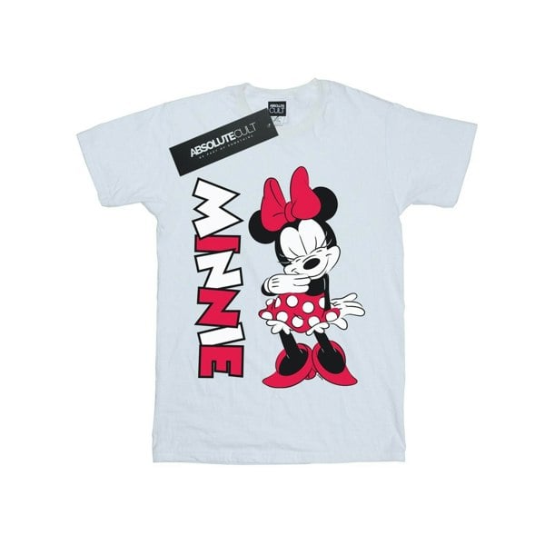 Disney Womens/Ladies Minnie Mouse Giggling Cotton Boyfriend T-Shirt - White