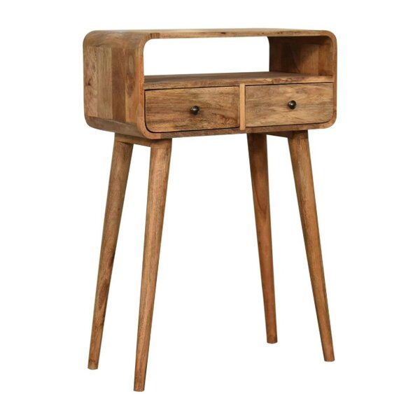Wyld Haus Peschiera Mini Curved Oak Mango Wood Console Table