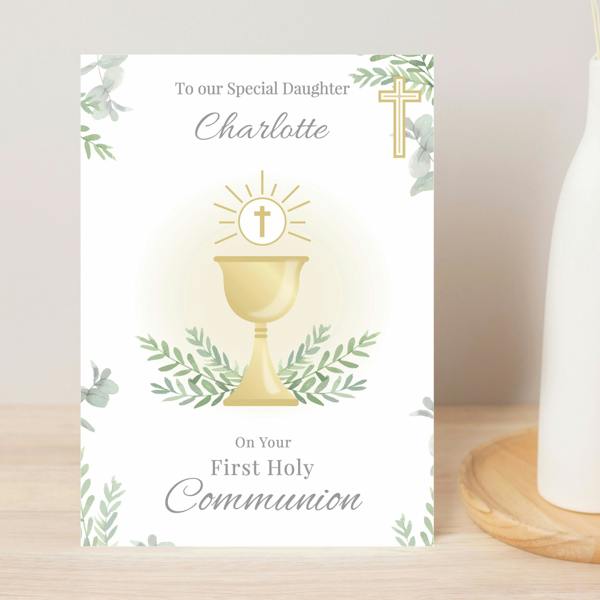 Personalised First Holy Communion Card - alternative angle