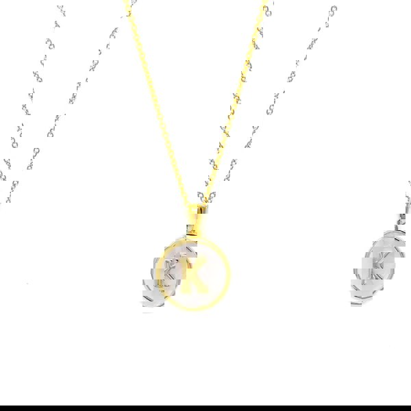 Say It With Initial Pearl Token Necklace - Gold Plated