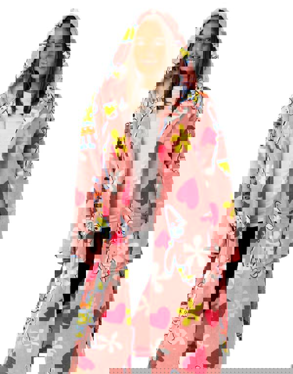 SpongeBob SquarePants Womens Pink Hooded Bathrobe