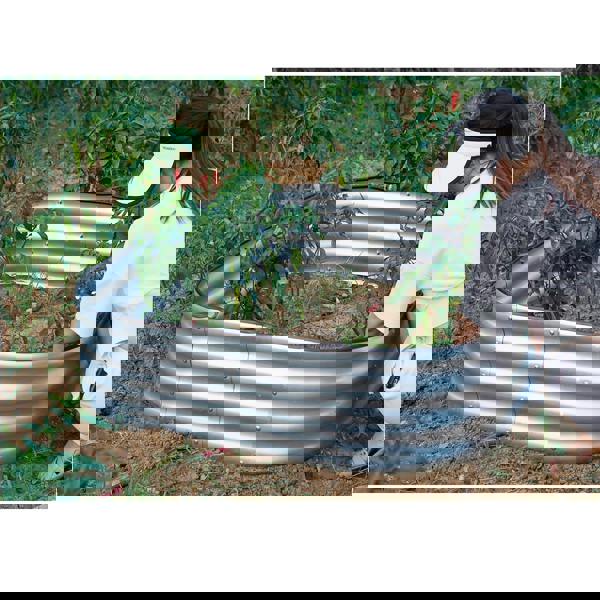 Gr8 Garden Outdoor Raised Bed Planter Square Galvanised Steel Trough 120x120x30cm