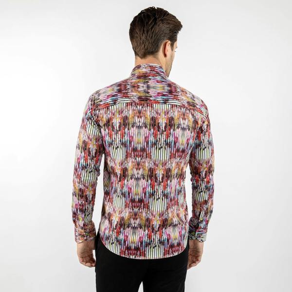 TIE DYE ART STRIPED PRINT SHIRT – Premium Men's Patterned Shirt by Claudio Lugli | Bold Design, Tailored Fit, Best Printed Shirts