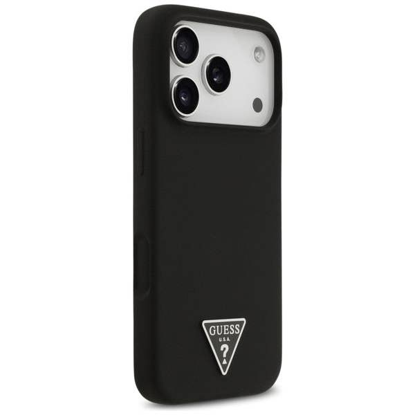 Guess Silicone Triangle Logo Case with MagSafe for iPhone 17 Pro Max 6.9" Black - GUHMP17XSCTRLMK